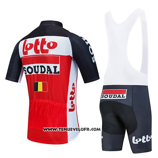 2020 Maillot Ciclismo Lotto Soudal Noir Rouge Blanc Manches Courtes et Cuissard